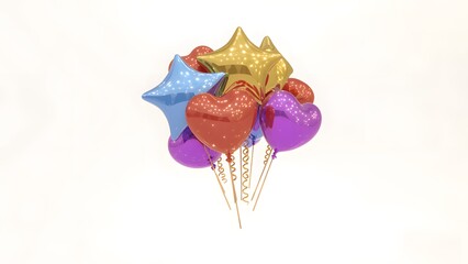 Colorful Heart and Star Balloons Festive Party Decorations