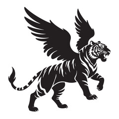 Tiger vector illustration of a striped wild cat on a white background