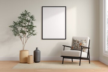 Cozy living room setup modern home interior design minimalist environment bright natural light