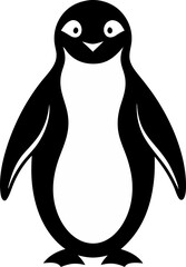 Penguin Standing Silhouette Vector Illustration 
