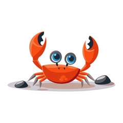 Funny Crab Mascot with Big Eyes – Vector Art