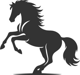 Obraz premium Black horse artwork drawing animal vector silhouette