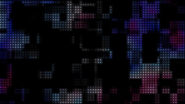 Hi tech dots graphic flickering dark motion background