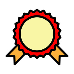Award Ribbon Vector Filled Icon Design