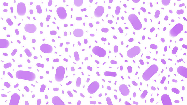 Stylized abstract watercolor purple blobs and dashes on a transparent background, for textile design, digital wallpapers, packaging, web elements, and creative graphic projects