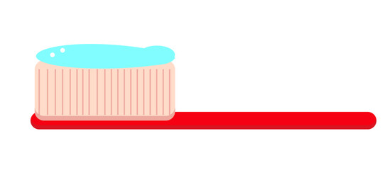 toothbrush with paste on a white background,