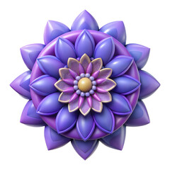 Purple and pink 3d mandala flower design