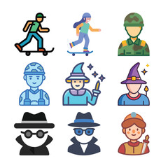 vector set of cartoon people