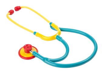 Colorful Toy Stethoscope for Children s Doctor Role Play on Black Background