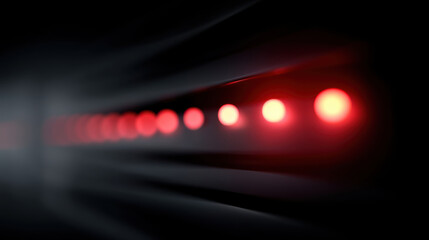 Row of red lights blinking erratically dark, isolated setting creates mysterious and tense