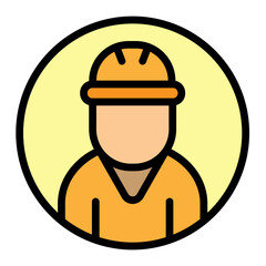 Experienced Worker Vector Filled Icon Design