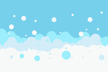 Cartoon soap bubble blue background