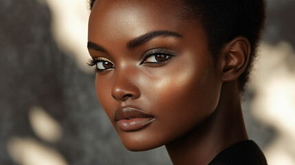 Portrait of a Woman with Radiant Skin in Soft Light