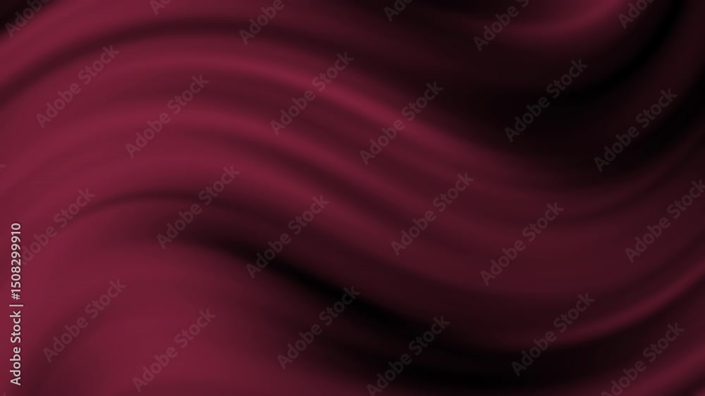 Poster Abstract maroon waves smoothly flow across a soft gradient background, creating a sense of motion and fluidity, Abstract texture Gradient motion Background animation.