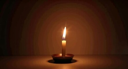 Candle Burning in Dark Room Slow Motion for Calming Meditation Video