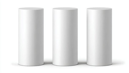Three blank white cylinders (1)