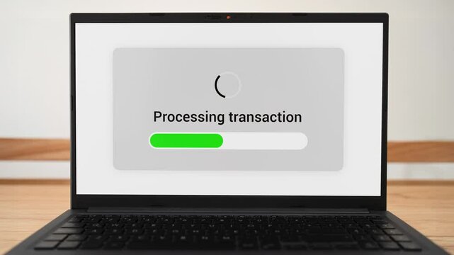 Processing transaction and payment approved. Concept of online banking and ecommerce.