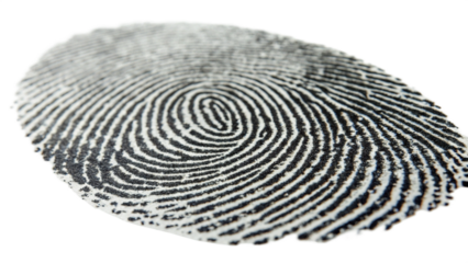 Macro Shot of a Fingerprint on a Black Background for Security