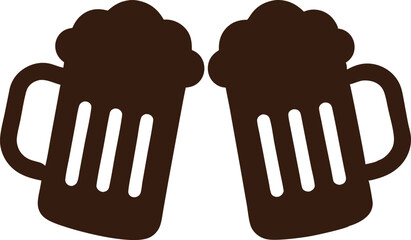 Two Beer Mugs Clinking Together Vector Illustration for Celebrations and Social Gatherings