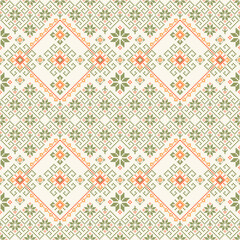  Geometric pixel art pattern. Abstract pixel art geometric pattern design for fabric, carpet, tile,...