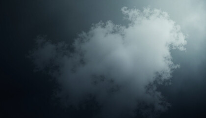 Moody sky with a solitary cloud illuminated by faint sunlight, atmospheric background