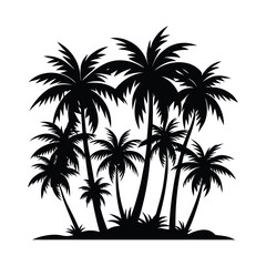 Fototapeta premium Tropical beach silhouette of a palm tree with a vibrant summer sky