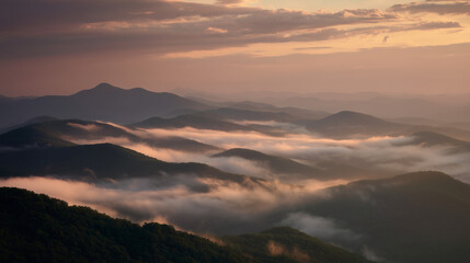 Obraz premium sunset in the mountains