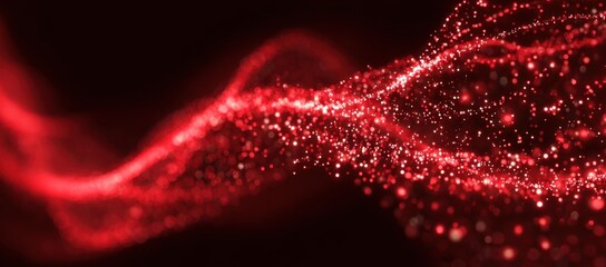 Abstract red particle wave
