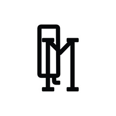 QM monogram logo design letter text name symbol monochrome logotype alphabet character simple logo
