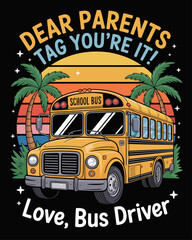 Cute Busdriver Love vector illustration