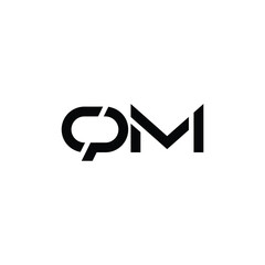 QM monogram logo design letter text name symbol monochrome logotype alphabet character simple logo
