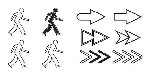 Outlined Directional and Expand/Collapse Arrow Icons – Interface Navigation and Zoom Control Symbols