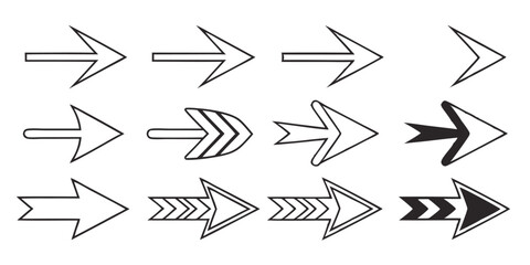 Outlined Directional and Expand/Collapse Arrow Icons – Interface Navigation and Zoom Control Symbols