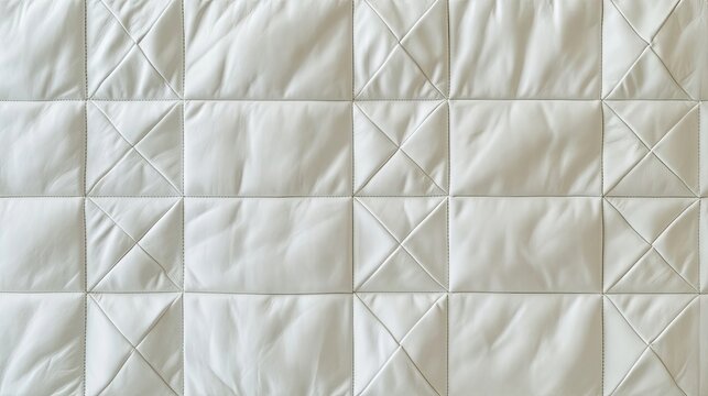 White suede leather wall background with quilted texture