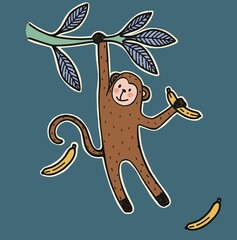 Monkey Safari Animals Digital 