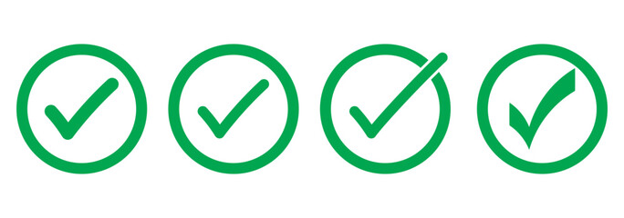 Click the check mark vector button. Vector of a red cross with a green checkmark. © RadheK 