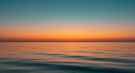Serene Ocean Sunset Tranquil Seascape at Golden Hour