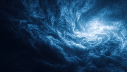 Dark swirling clouds, bright vortex