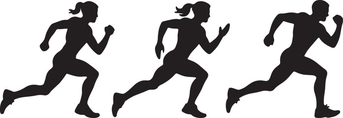 running man silhouette, runner silhouette, jogging silhouette, sprint silhouette, running athlete silhouette
