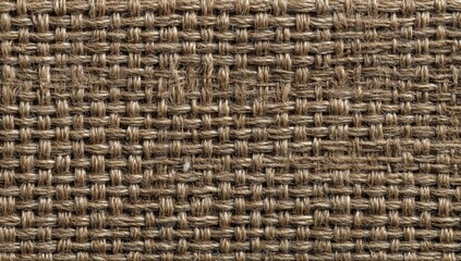 Close-up view of woven burlap fabric
