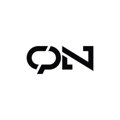 QN monogram logo design letter text name symbol monochrome logotype alphabet character simple logo