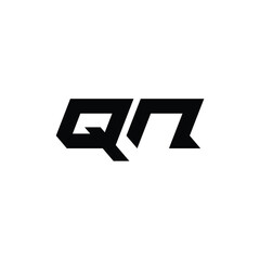 QN monogram logo design letter text name symbol monochrome logotype alphabet character simple logo