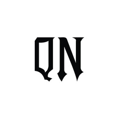 QN monogram logo design letter text name symbol monochrome logotype alphabet character simple logo