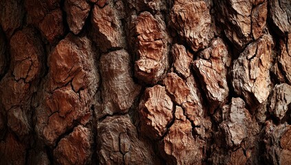 Close-up textured bark, deep brown and red tones