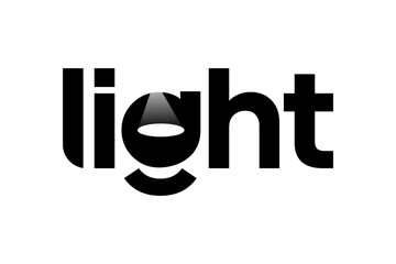 word light. modern minimalist  geometric creative headline, contemporary branding.