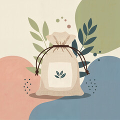 Herbal sachet – pastel wellness symbol
