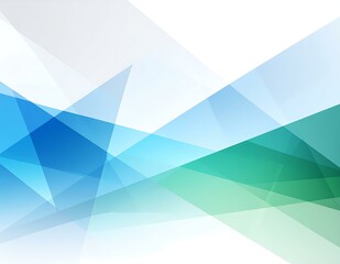 Abstract Geometric Background Blue, Green, White Triangles
