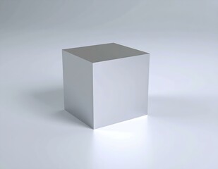 Simple White Cube Minimalist 3D Render Studio Background Display