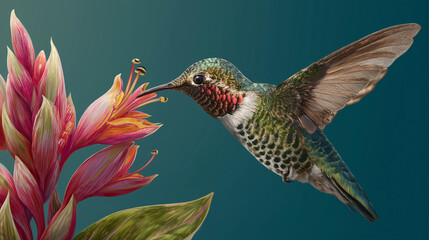 hummingbird and flower
