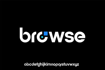 Obraz premium word browse . modern minimalist geometric circular font with rounded edges.